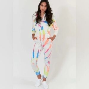LEZAT Restore Soft Terry Tie Dye Jumpsuit In XL NWT